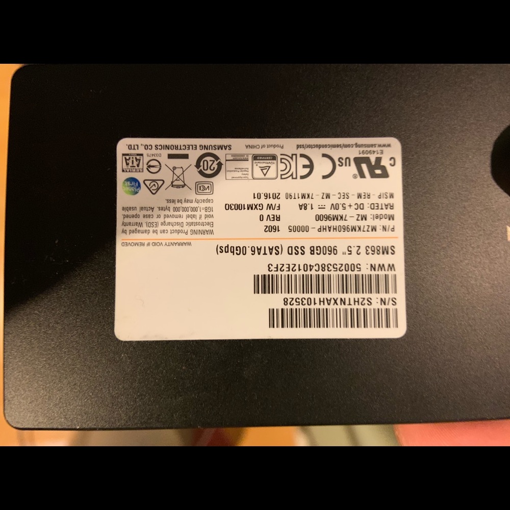 Used Samsung 960 gb ssd 6gb ps  Got 3 at $350 each